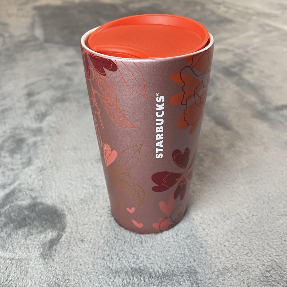 Starbucks 2020 Valentines Travel Mug Pink Heart 12 Oz /355ml Ceramic Excellent